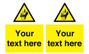 Custom warning hand crushing between press brake tool
